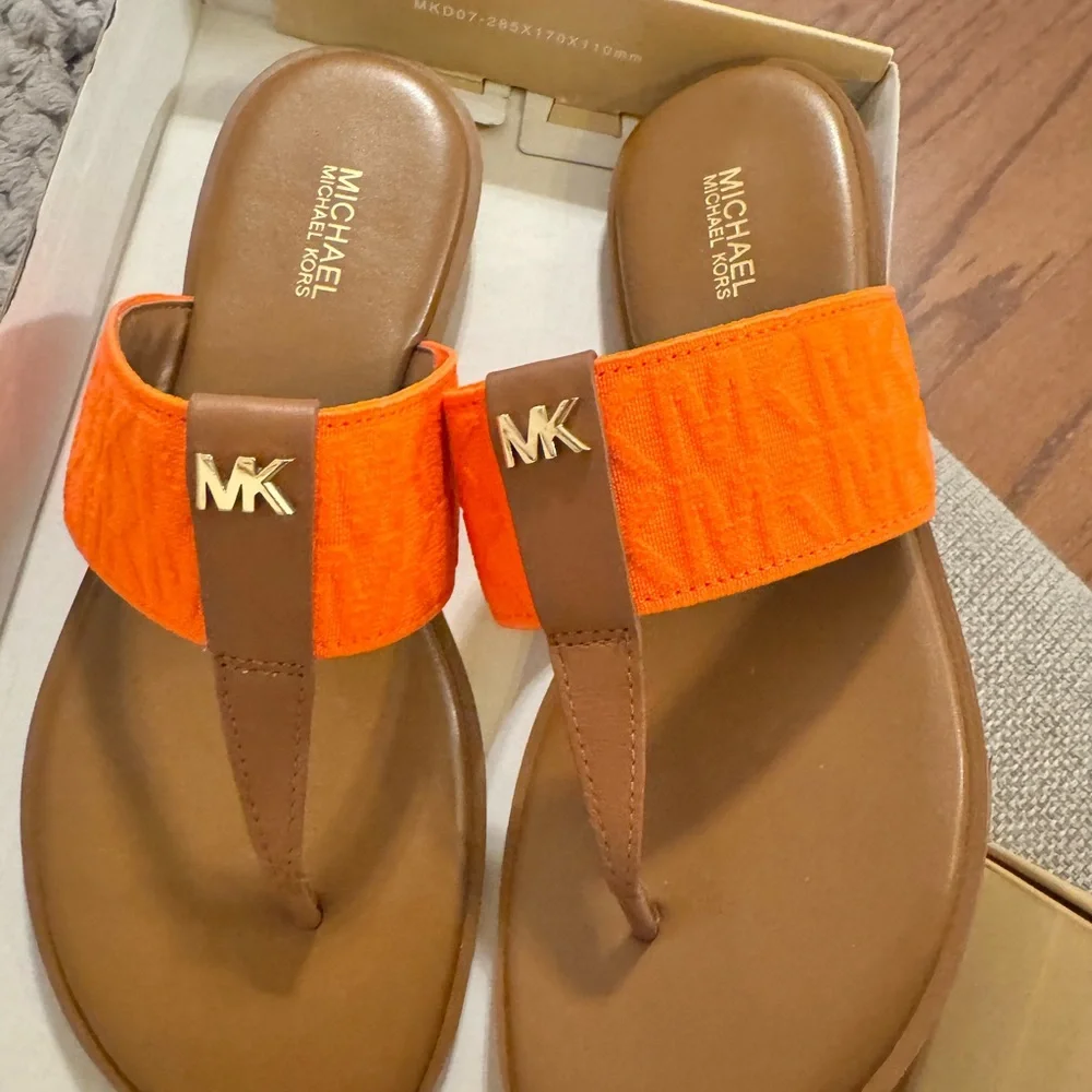 Michael Kors Orange and Brown Sandals - Picture 4 of 7